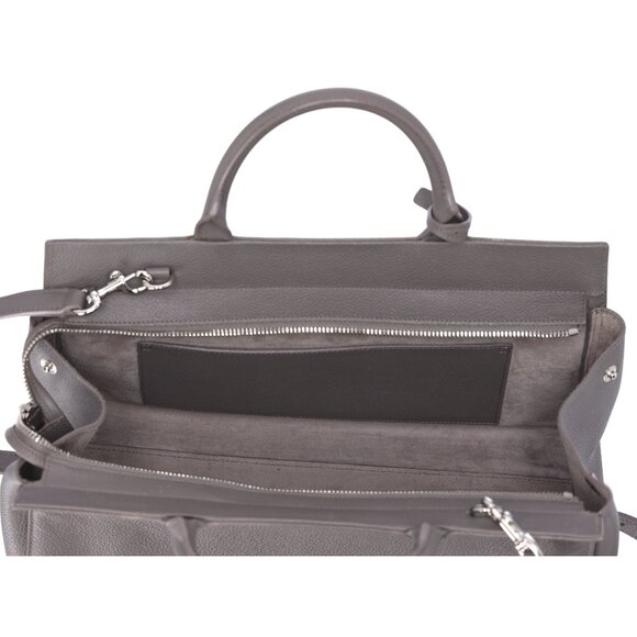 SAINT LAURENT Cabas Rive Gauche Small Handbag 436620 Gray Leather - Picture 8 of 8